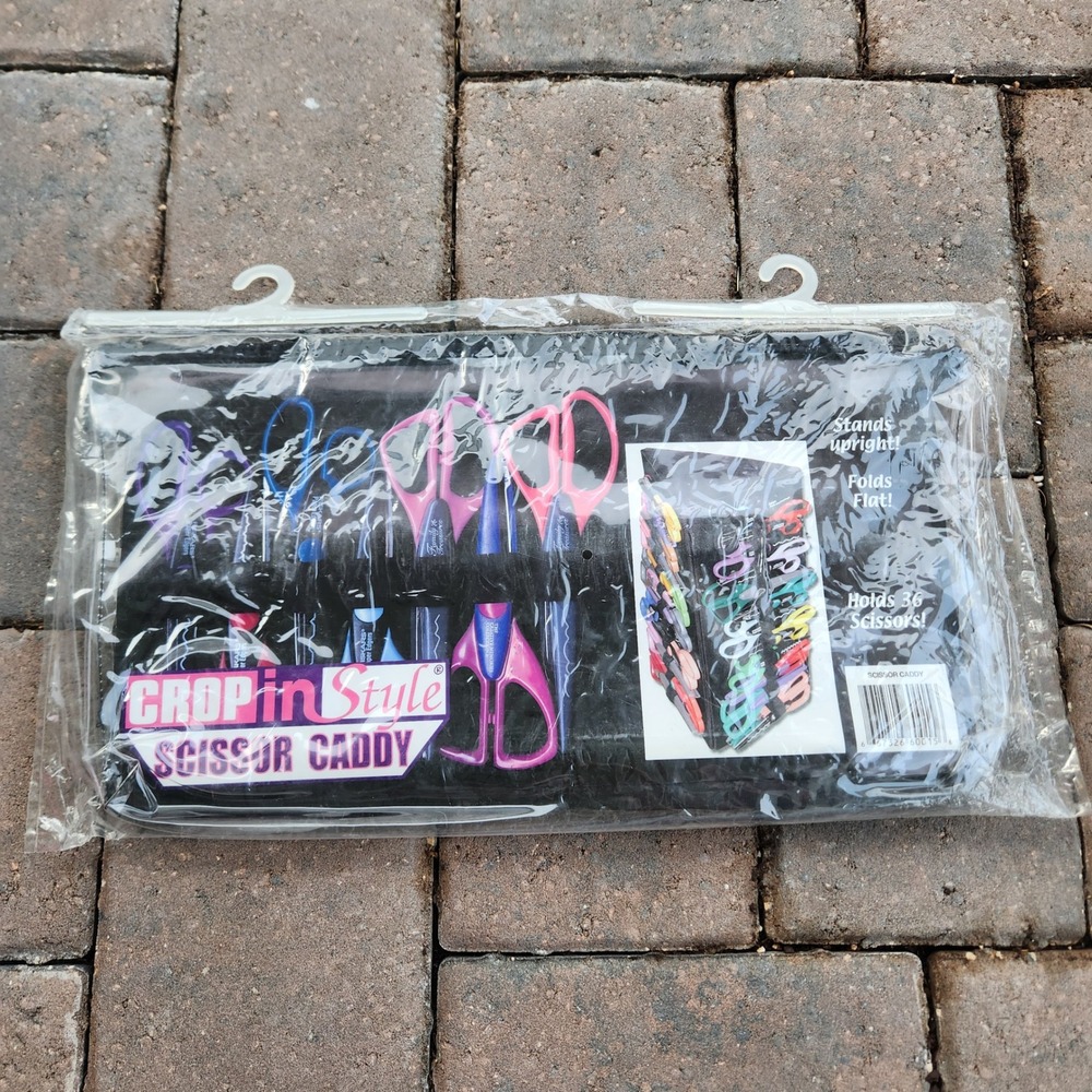 Crop In Style Scissor‎ Caddy Black Folding Craft Storage Holds 36 Scissors NEW